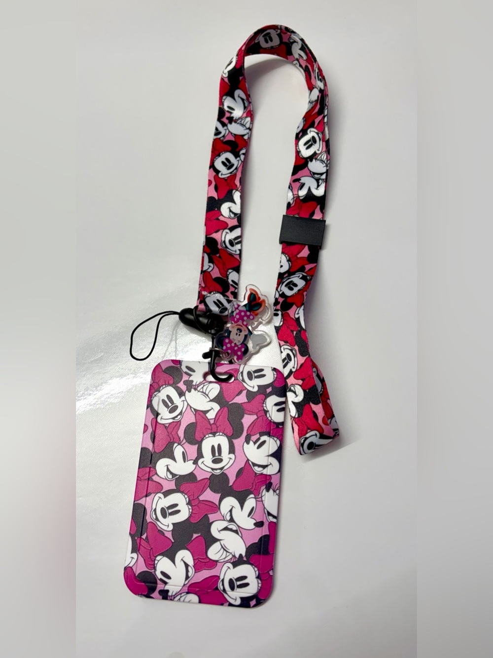 Minnie Mouse Pink Character Lanyard Badge Holder